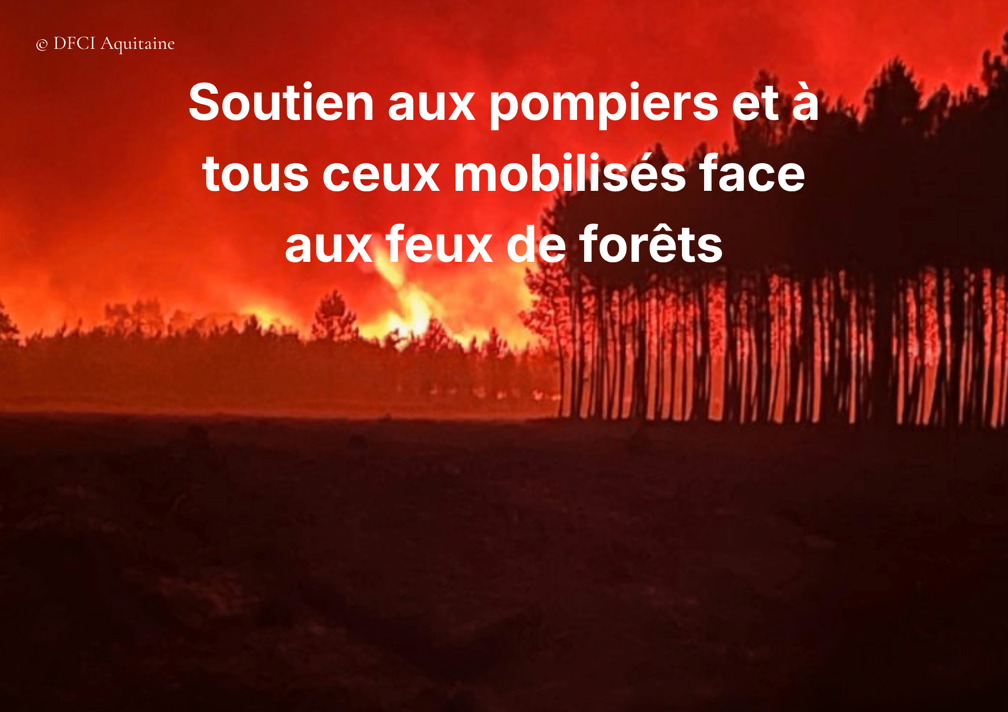 image d'incendie message de soutien